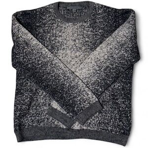 John Varvatos Black and Gray Crewneck Sweater